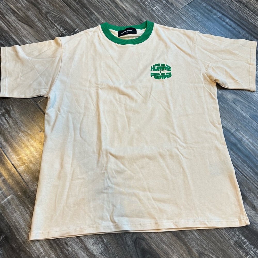 Homme Femme men’s ringer tee, size large, NWOT